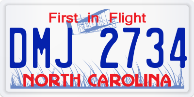 NC license plate DMJ2734