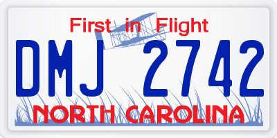 NC license plate DMJ2742