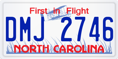 NC license plate DMJ2746