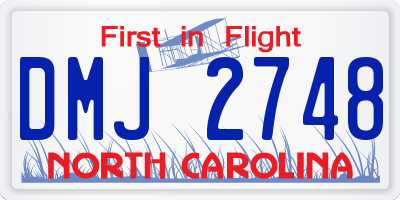 NC license plate DMJ2748
