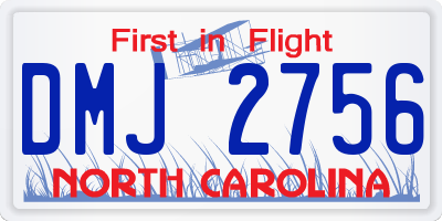 NC license plate DMJ2756