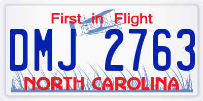 NC license plate DMJ2763