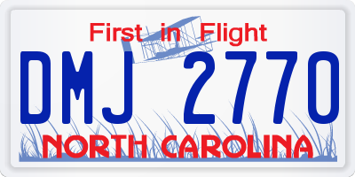 NC license plate DMJ2770