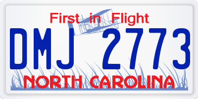 NC license plate DMJ2773