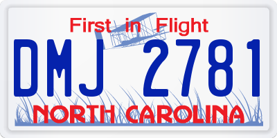 NC license plate DMJ2781