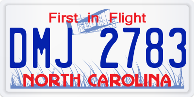 NC license plate DMJ2783
