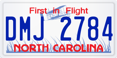 NC license plate DMJ2784