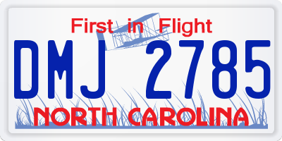 NC license plate DMJ2785