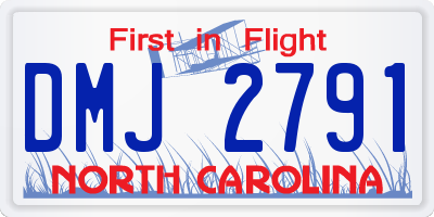 NC license plate DMJ2791