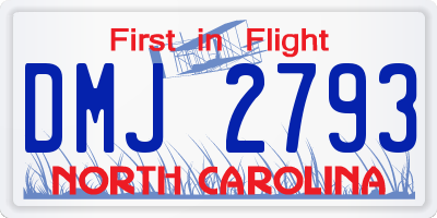 NC license plate DMJ2793
