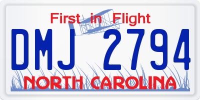 NC license plate DMJ2794