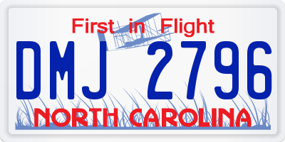 NC license plate DMJ2796