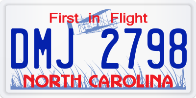 NC license plate DMJ2798