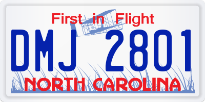 NC license plate DMJ2801