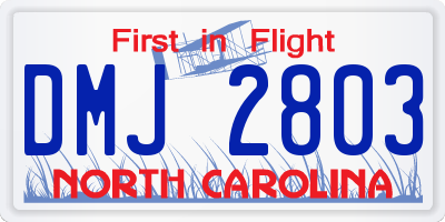 NC license plate DMJ2803