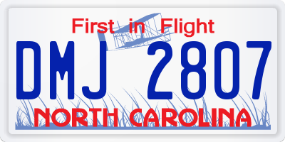NC license plate DMJ2807