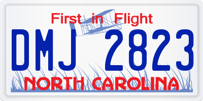NC license plate DMJ2823