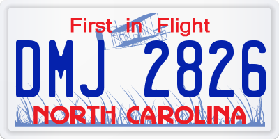 NC license plate DMJ2826