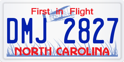 NC license plate DMJ2827