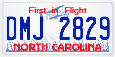 NC license plate DMJ2829