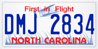 NC license plate DMJ2834