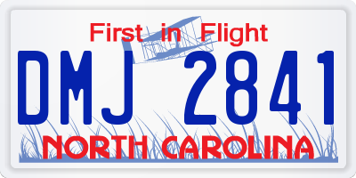 NC license plate DMJ2841