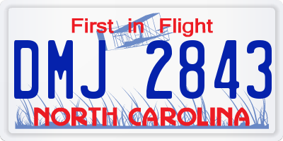 NC license plate DMJ2843