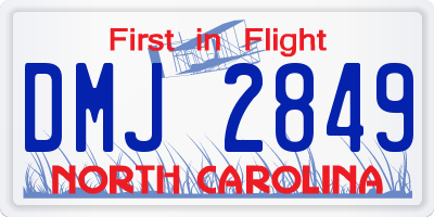 NC license plate DMJ2849