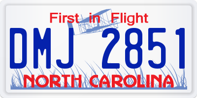 NC license plate DMJ2851