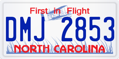 NC license plate DMJ2853