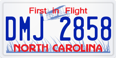 NC license plate DMJ2858