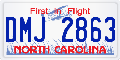 NC license plate DMJ2863