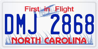 NC license plate DMJ2868