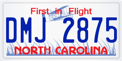 NC license plate DMJ2875