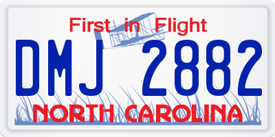 NC license plate DMJ2882