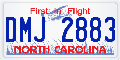 NC license plate DMJ2883