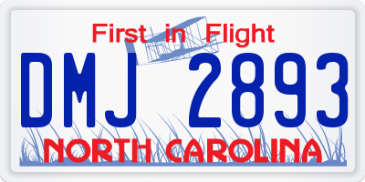 NC license plate DMJ2893