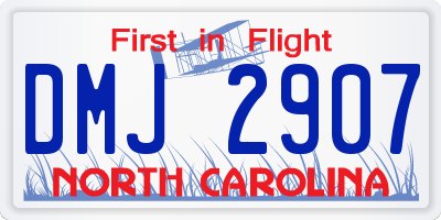 NC license plate DMJ2907