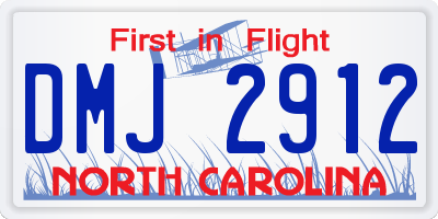 NC license plate DMJ2912
