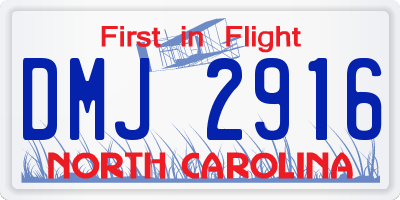 NC license plate DMJ2916