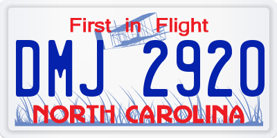 NC license plate DMJ2920