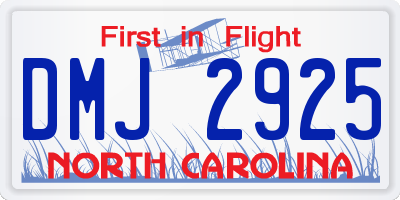 NC license plate DMJ2925