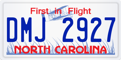 NC license plate DMJ2927