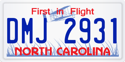 NC license plate DMJ2931