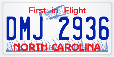 NC license plate DMJ2936
