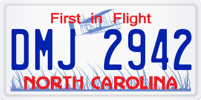 NC license plate DMJ2942