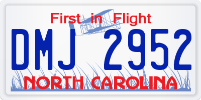 NC license plate DMJ2952
