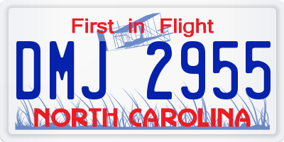 NC license plate DMJ2955