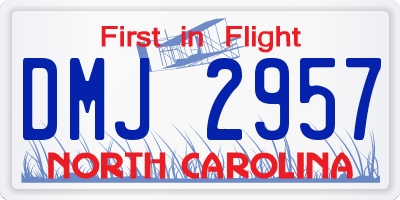 NC license plate DMJ2957