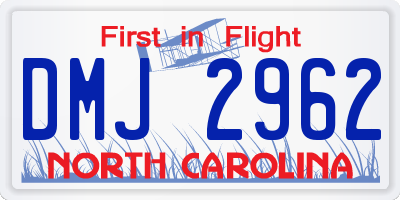 NC license plate DMJ2962